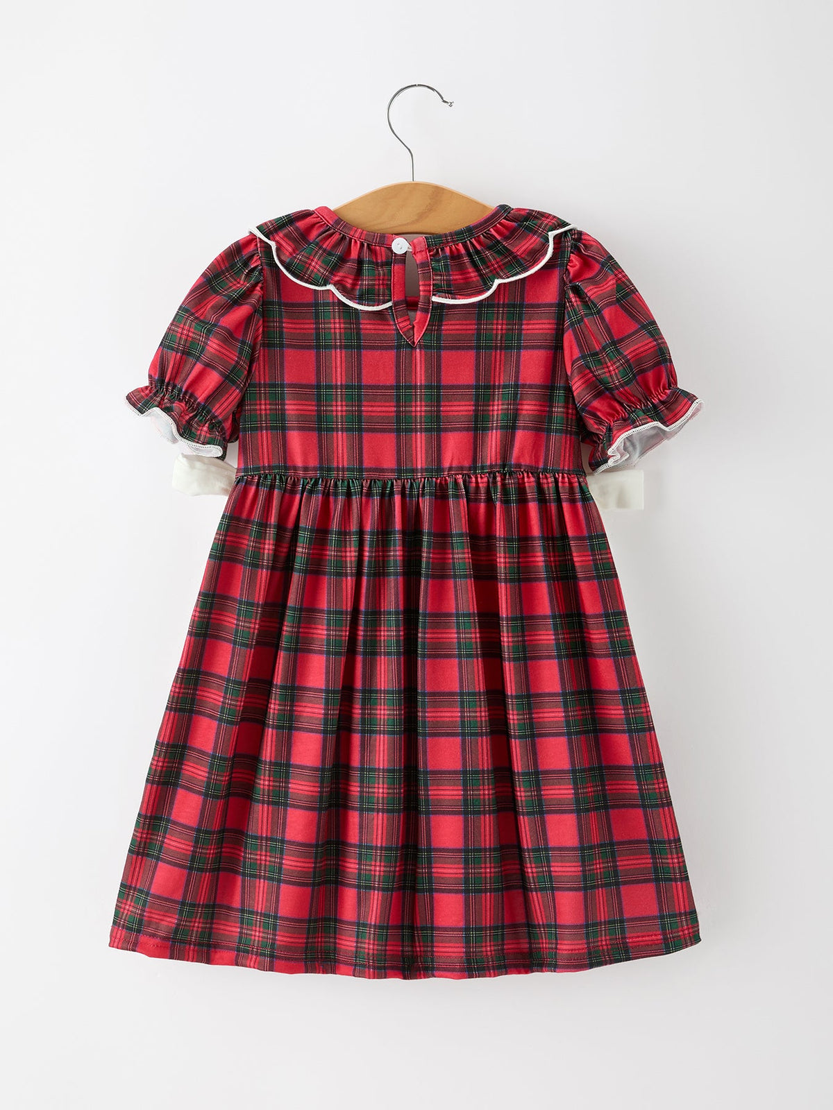 Puppy Smocked Ruffle Collar Dress