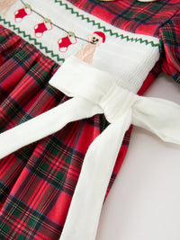 Puppy Smocked Ruffle Collar Dress