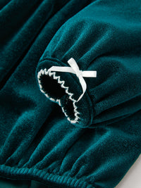 Emerald Green Velvet Peter Pan Collar Christmas Romper