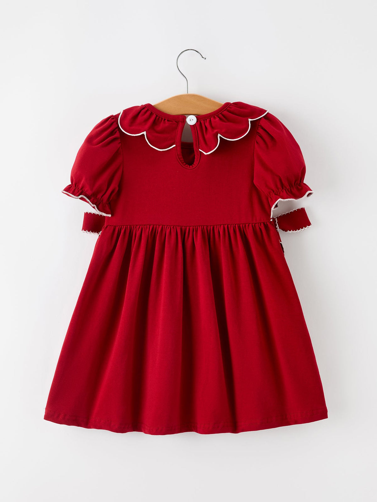 Reindeer Smocked Red Bow Dress
