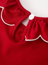 Reindeer Smocked Red Bow Dress