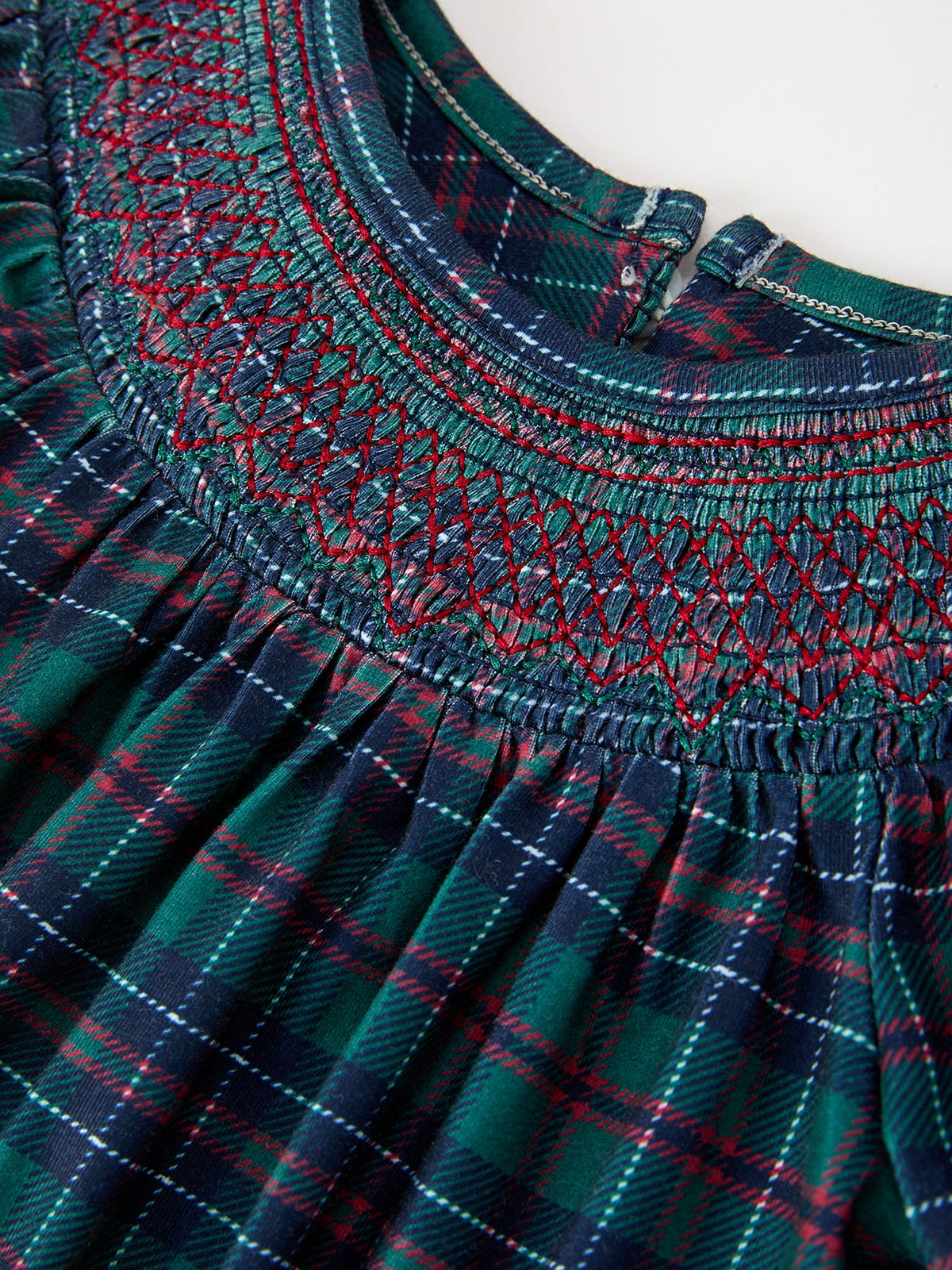 Christmas Plaid Smocked Bubble Romper