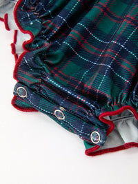 Christmas Plaid Smocked Bubble Romper