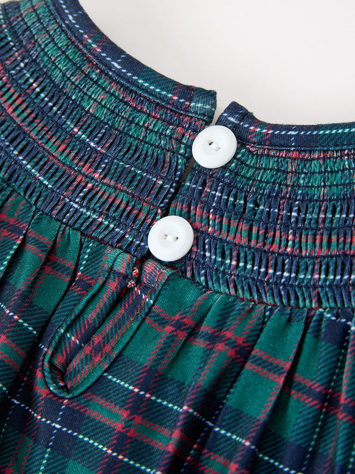 Christmas Plaid Smocked Bubble Romper