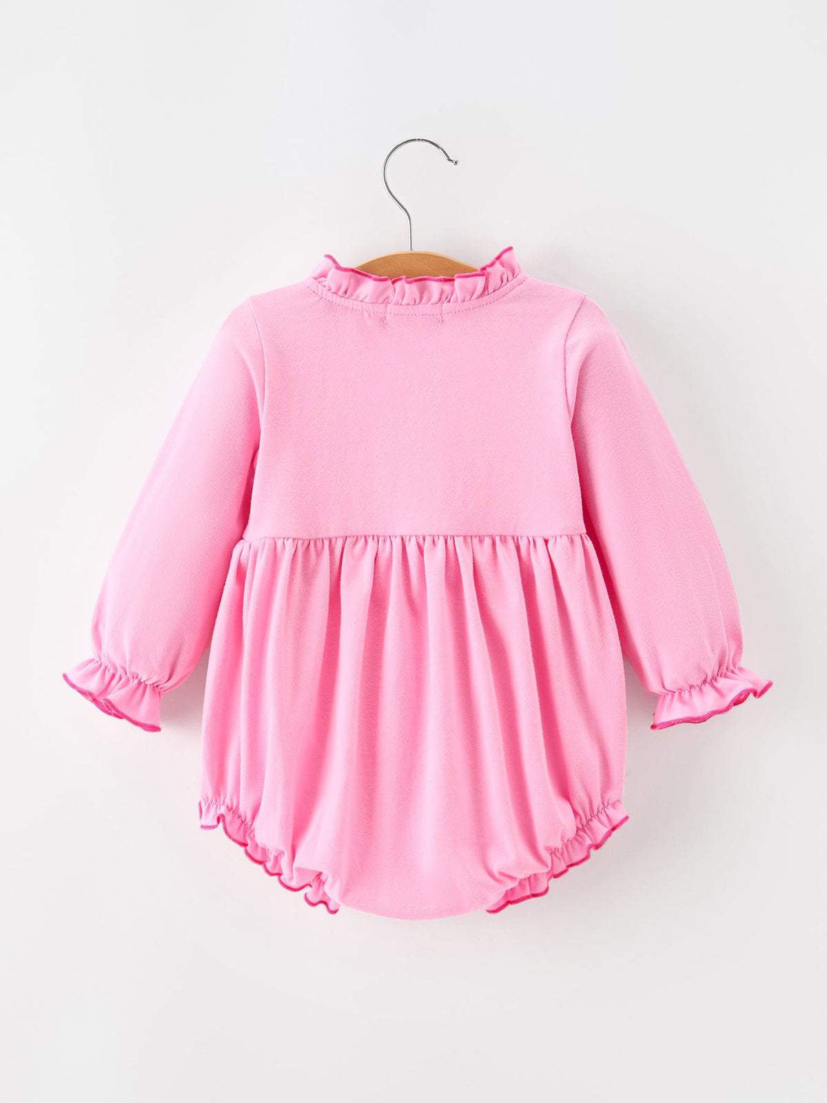 Santa Embroidered Ruffle Bubble Romper