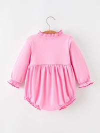 Santa Embroidered Ruffle Bubble Romper