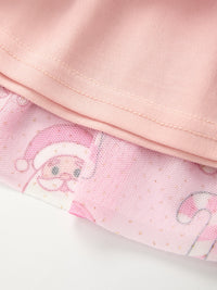 Santa Candy Cane Print Tutu Skirt
