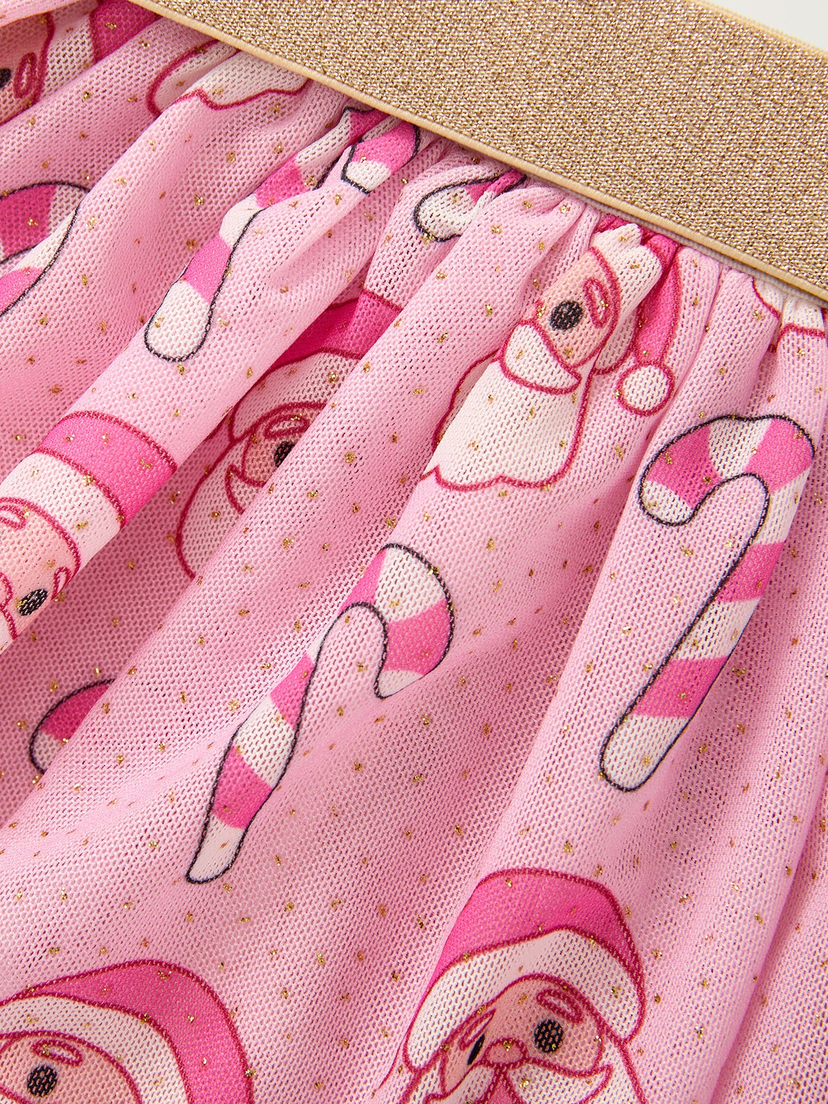 Santa Candy Cane Print Tutu Skirt