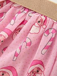 Santa Candy Cane Print Tutu Skirt