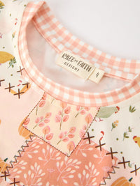 Pumpkin Patchwork Girls Top And Shorts Outfit