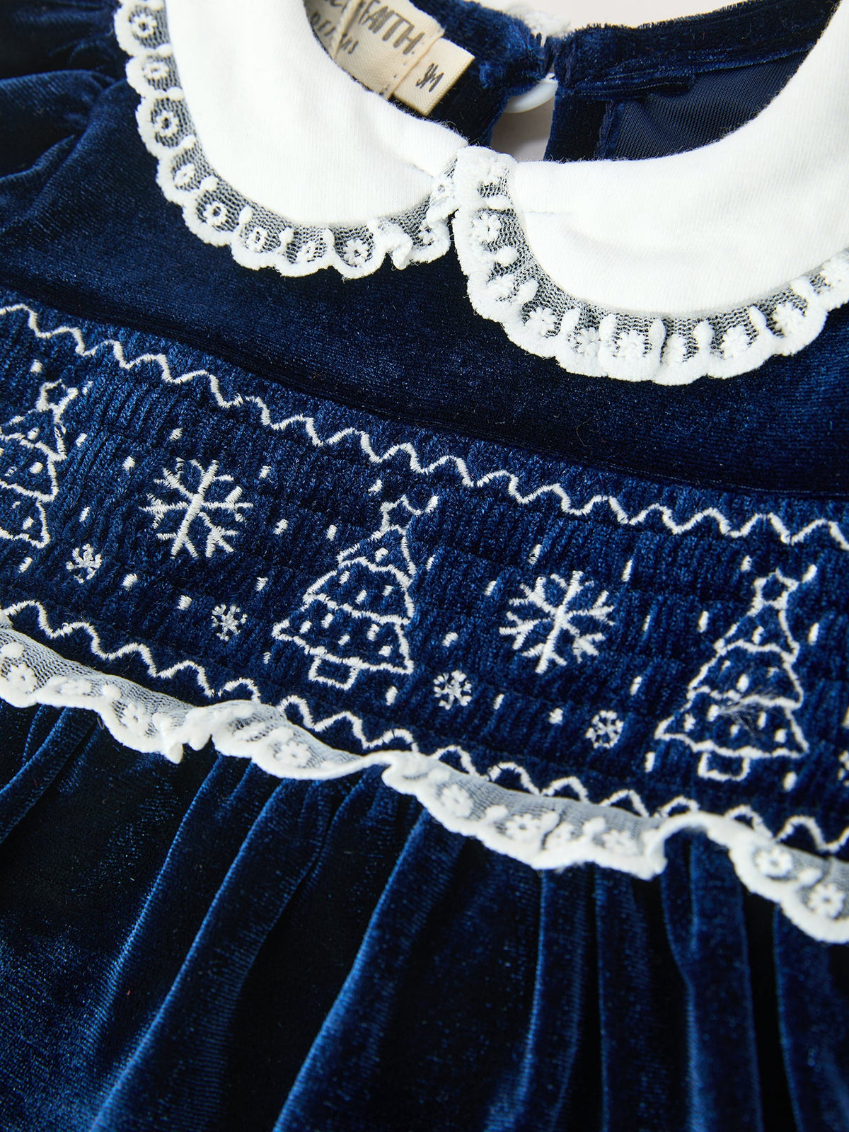 Navy Velvet Smocked Top And Bloomers Outfit