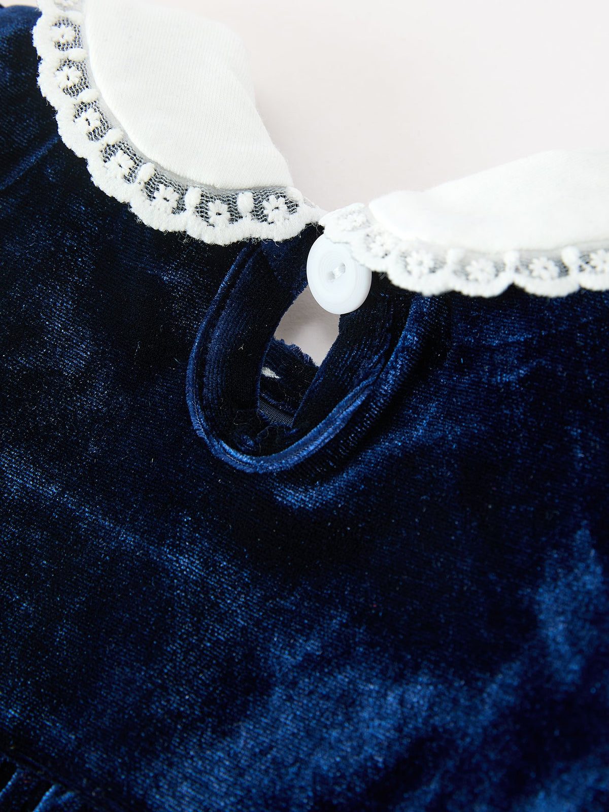 Navy Velvet Smocked Top And Bloomers Outfit
