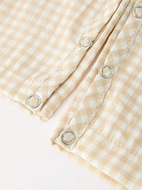 Goose Embroidered Beige Plaid Baby Boys Jonjon