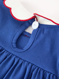 Santa Embroidery Girls Bloomer Set Peter Pan Collar