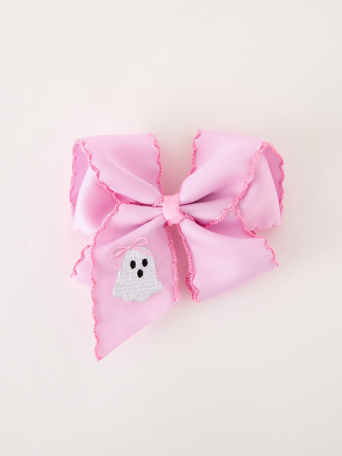Ghost Embroidered 6.25" Hair Bow