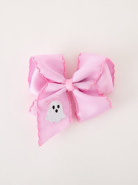 Ghost Embroidered 6.25" Hair Bow