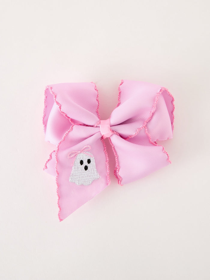 Ghost Embroidered 6.25" Hair Bow