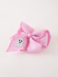 Ghost Embroidered 6.25" Hair Bow
