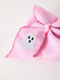 Ghost Embroidered 6.25" Hair Bow