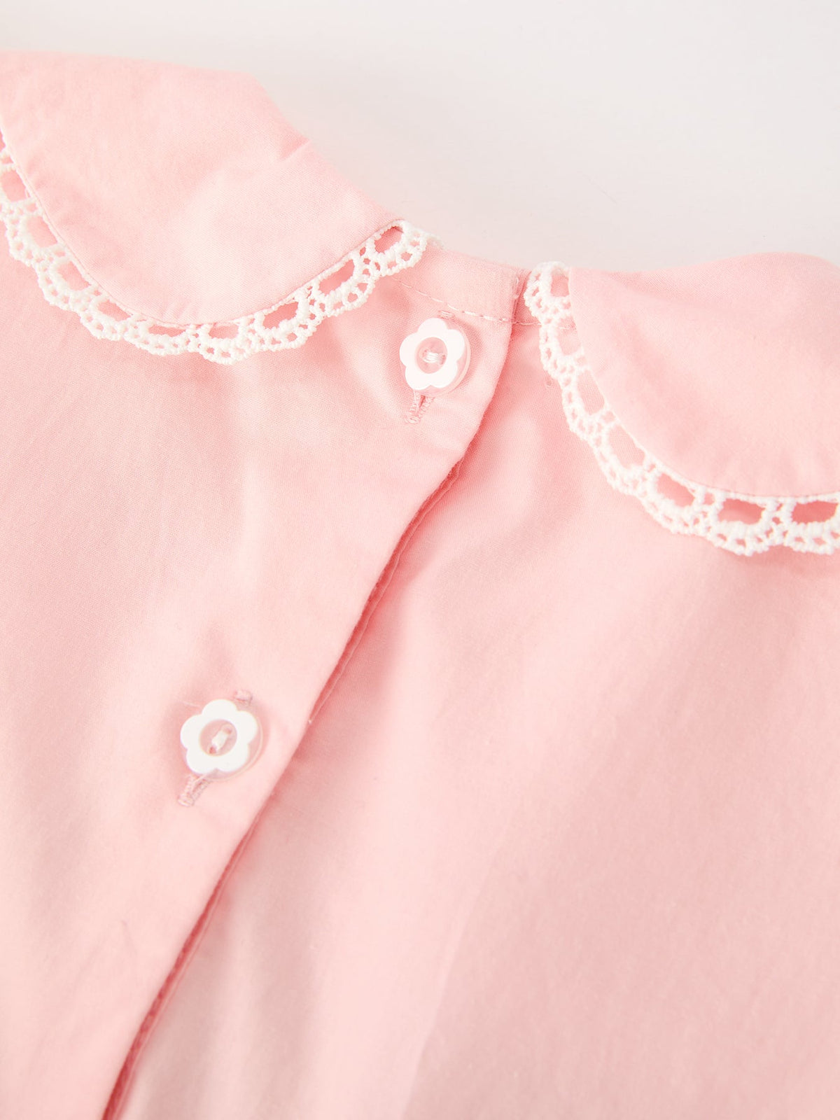 Floral Embroidered Smocked Peter Pan Collar Dress