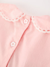 Floral Embroidered Smocked Peter Pan Collar Dress
