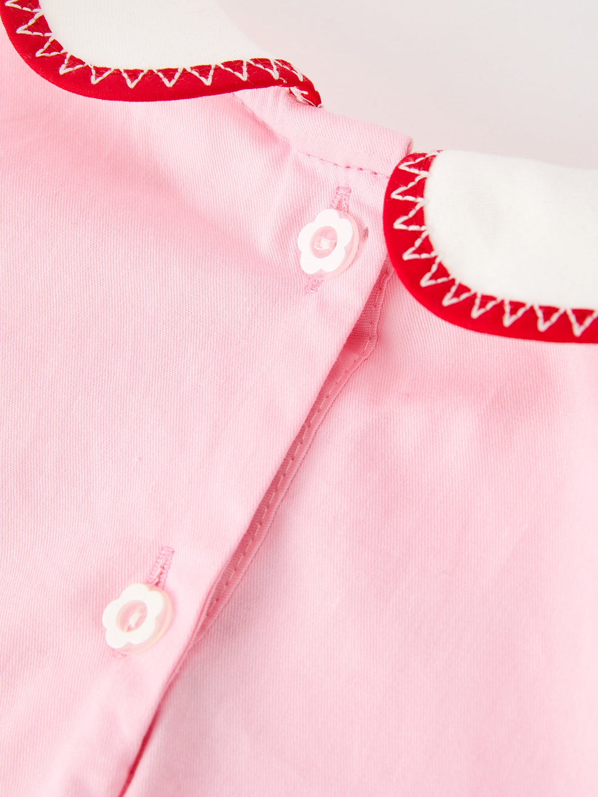 Candy Cane Embroidered Top & Red Bloomer Set