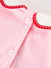Candy Cane Embroidered Top & Red Bloomer Set