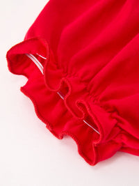 Candy Cane Embroidered Top & Red Bloomer Set