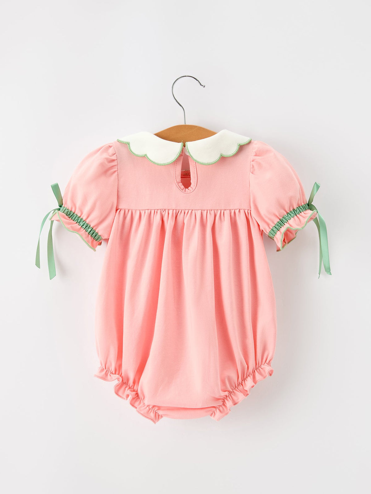 Christmas Tree Embroidered Ruffle Romper