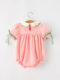 Christmas Tree Embroidered Ruffle Romper