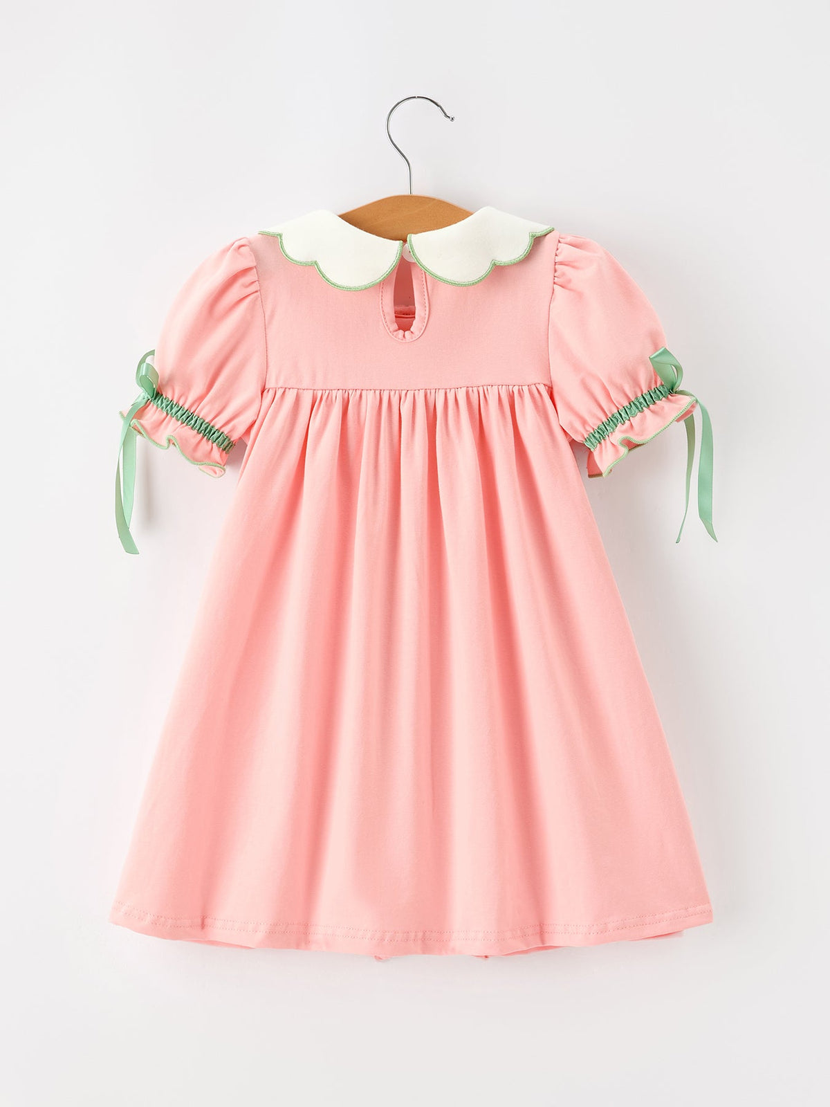 Christmas Tree Embroidered Ruffle Dress