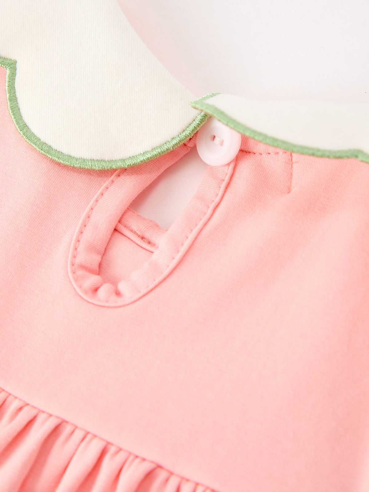Christmas Tree Embroidered Ruffle Dress