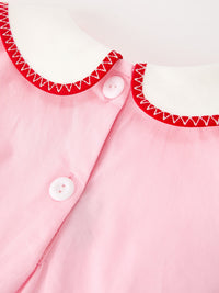 Candy Cane Embroidered Peter Pan Collar Dress