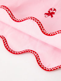 Candy Cane Embroidered Peter Pan Collar Dress