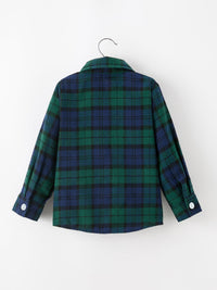 Green & Navy Plaid Button Down Shirt