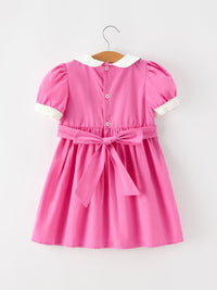 Floral Embroidered Smocked Dress