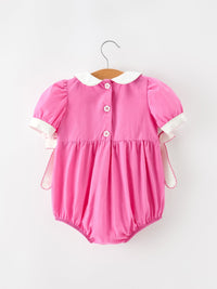 Floral Smocked Bow Bubble Romper