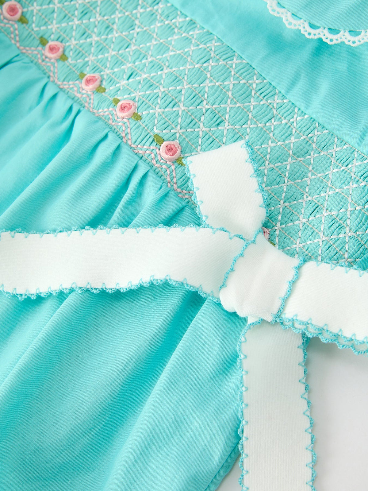 Smocked Floral Bow Bubble Romper