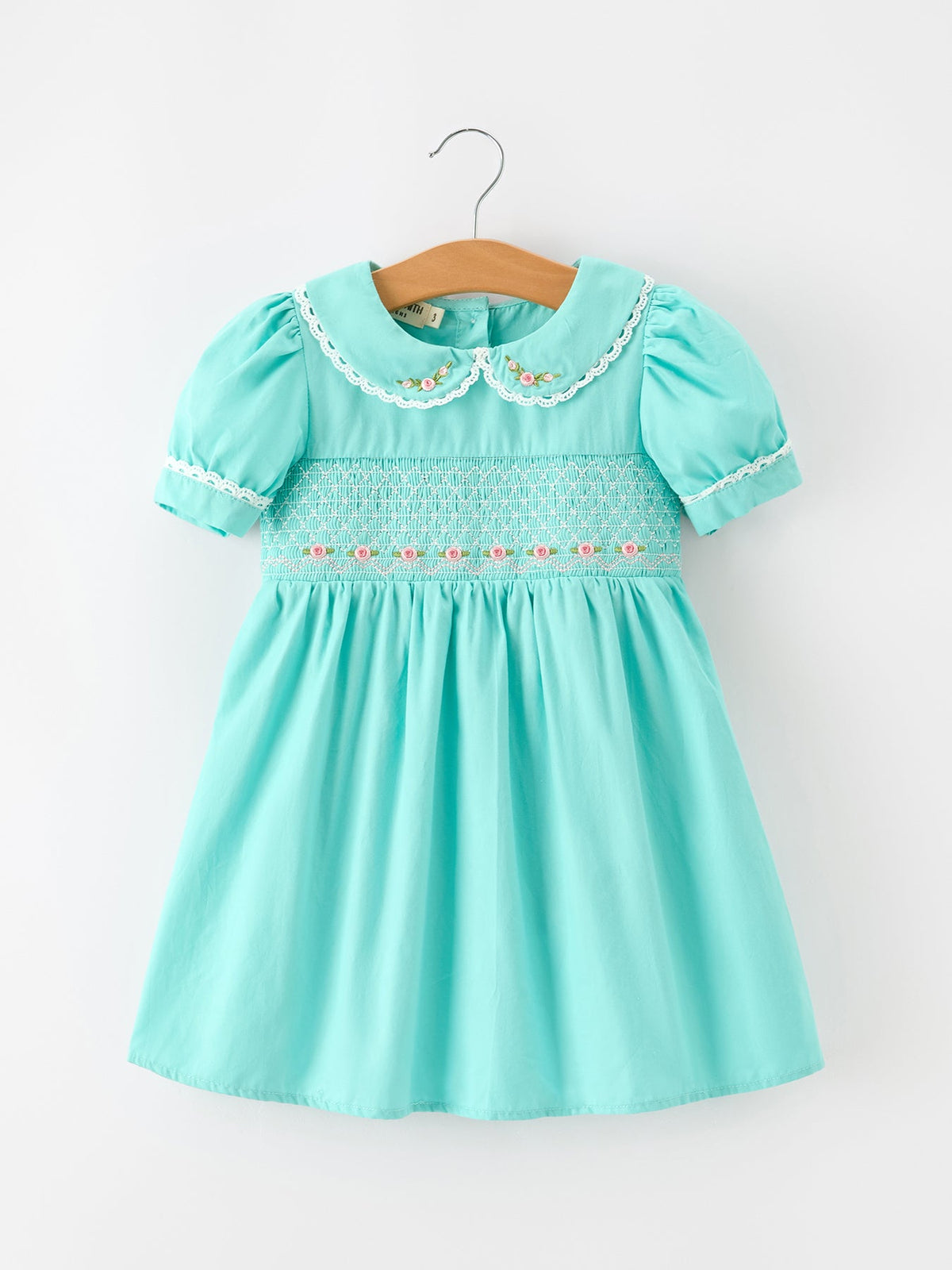Floral Embroidered Smocked Dress