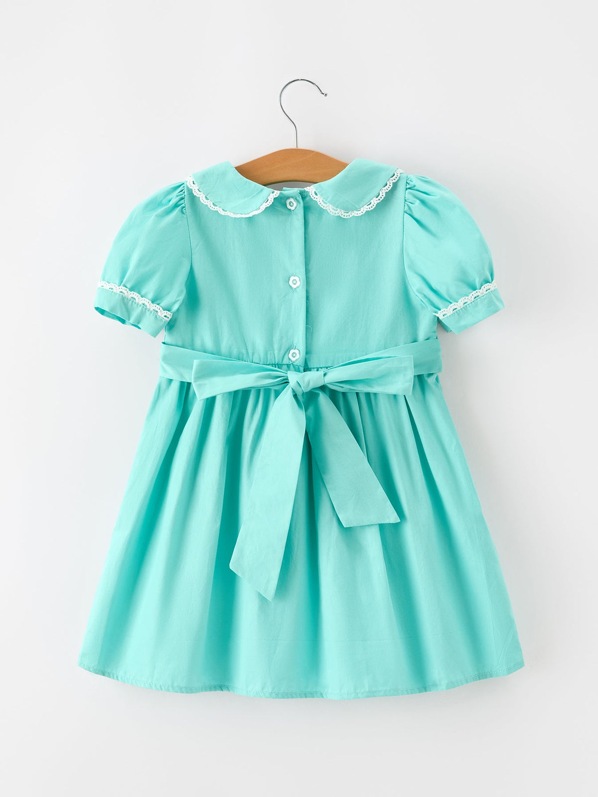Floral Embroidered Smocked Dress
