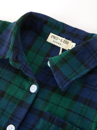 Green & Navy Plaid Button Down Shirt