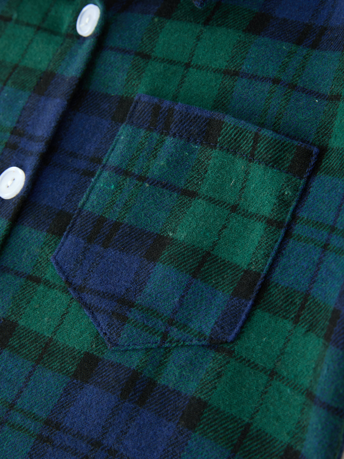Green & Navy Plaid Button Down Shirt