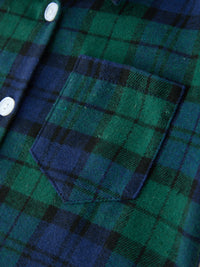 Green & Navy Plaid Button Down Shirt