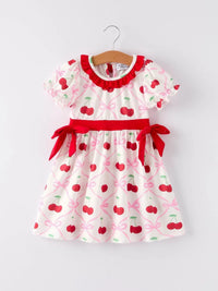 Cherry Bow Girls' Dress - Essential Southern Charm
