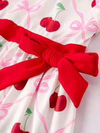Cherry Bow Girls' Dress - Essential Southern Charm