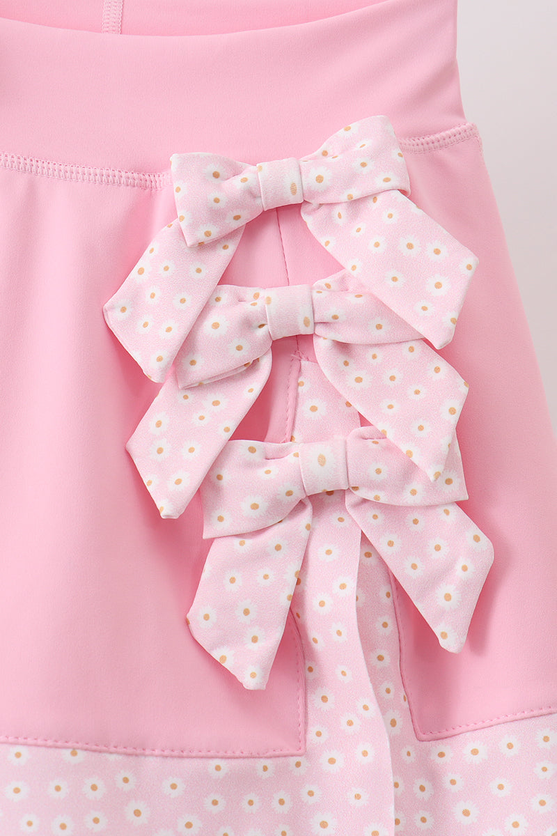 Scalloped active skorts set - Pink