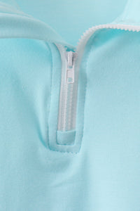 Scalloped zipper shorts set - Light Blue