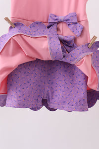 Scalloped bow active dress - Pink