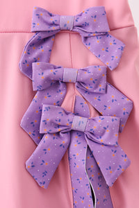 Scalloped bow active dress - Pink
