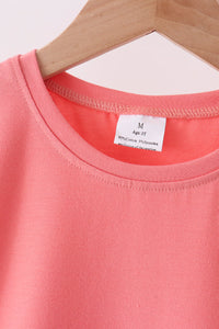Scalloped active pants set - Coral